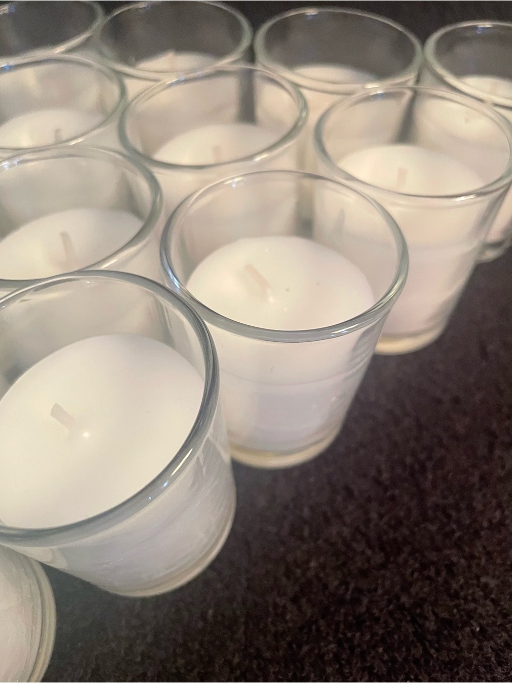 33 White Votive Candles with Clear Glass Holder - Picture 2 of 6